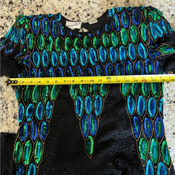 Amazing! Vintage Beaded and Sequin Silk Dress by Jennifer - Picture 15 of 17